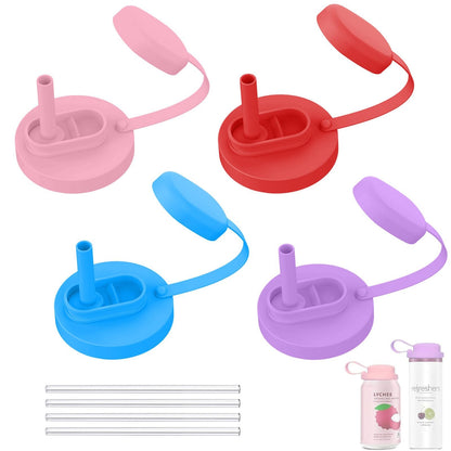 3pcs Soda Can Lids with Straws, Reusable Silicone Pop Can Lids for Canned, BPA-Free