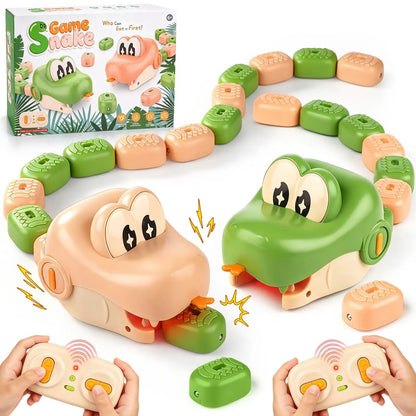 🐍2-Player Remote Control Snake Toy, Realistic Crawling Slither Snake Game for Kids