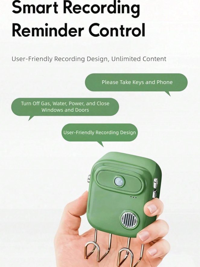 Smart voice reminder for home use, key-prevention sensor for seniors.