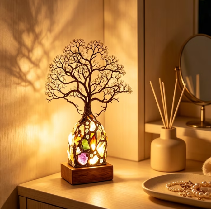 ✨ Bring Positive Energy & Peace Into Your Home With This Stunning Crystal Tree Lamp