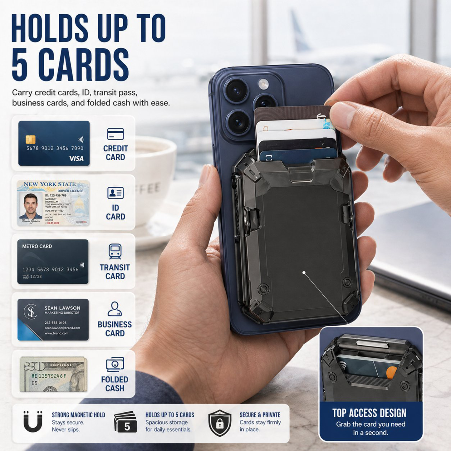 Magnetic Wallet with Stand