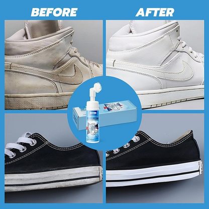 🛡️Last Day 55% OFF🛡️ Shoe Cleaner Kits (9.17 oz), Water-Free Foam Shoe Cleaner with Shoe Brush and Shoe Cloth, Sneaker Care