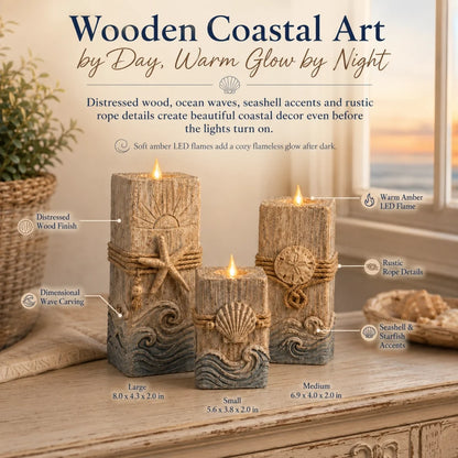 Coastal Glow LED Candle Set