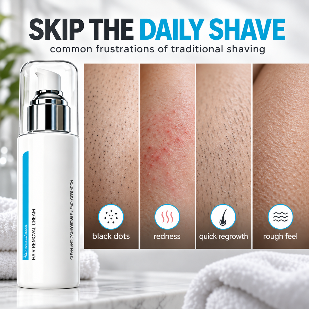 🥳2026 HOT SALE❄️🌸 Ice-Cooling Hair Removal Cream – instantly soothes sensitive skin. ✨