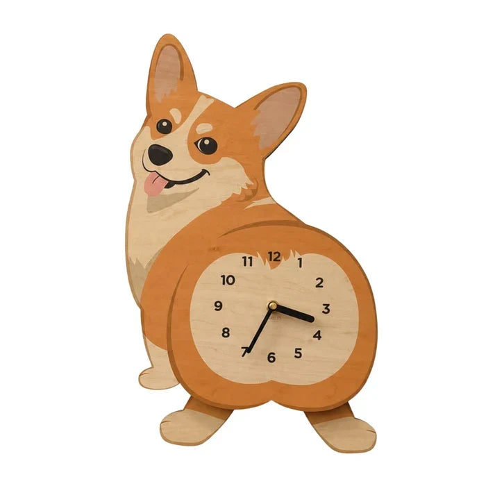 Swing Tail Dachshund Wooden Wall Clock 🐶