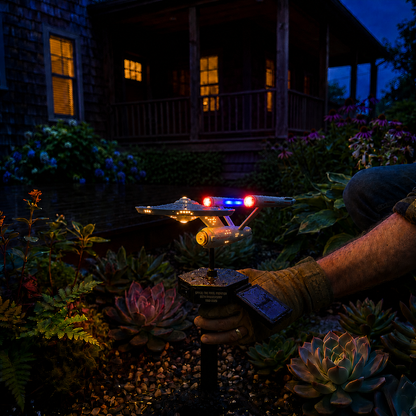 🌌 TODAY ONLY—🔥 Save 50% 🚀 Sci-Fi Starship Solar Garden Light ✨ Light Up Your Outdoor Space
