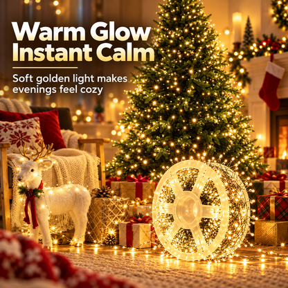 🎄 Premium Snake Bone Fairy Lights - Warm LED Christmas Tree Decor