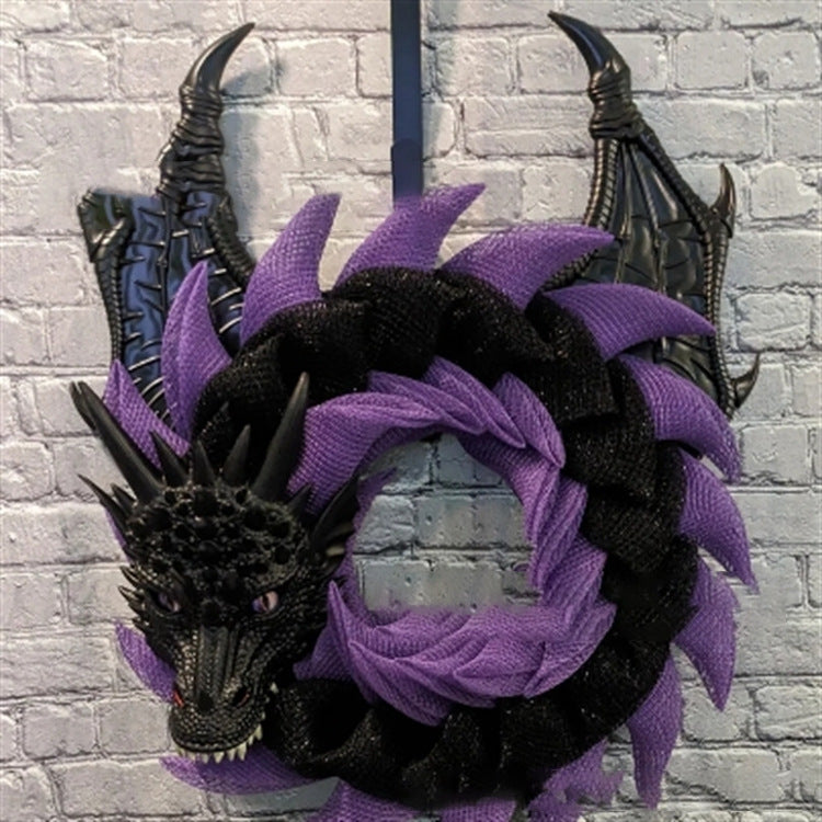 🐉 Gothic Dragon Wreath Front Door Decor