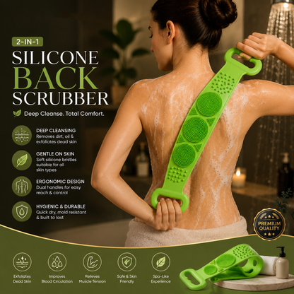 🧼2-in-1 Silicone Back Scrubber and Bath Brush