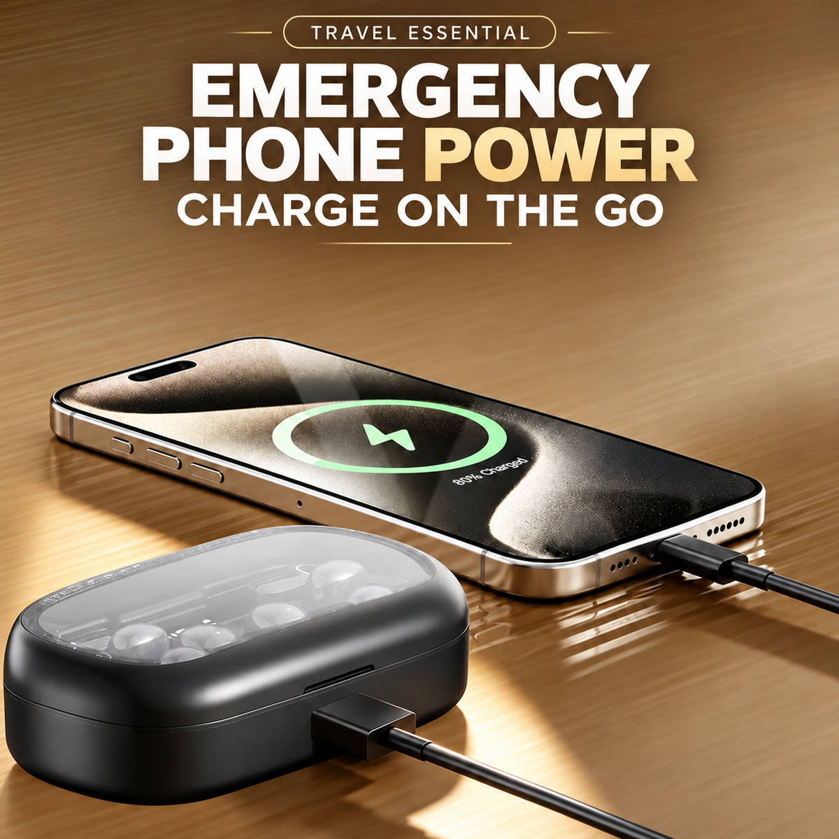 🎧 3-in-1 Smart Slide Wireless Earbuds Set with LED Power Display