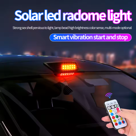 Car roof lidar decorative cover with solar light