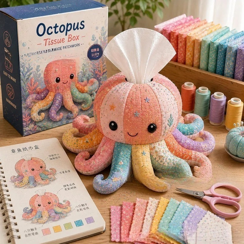 🎉🧵 "Clever Hands" Ocean Animals DIY Tissue Box Craft Kit
