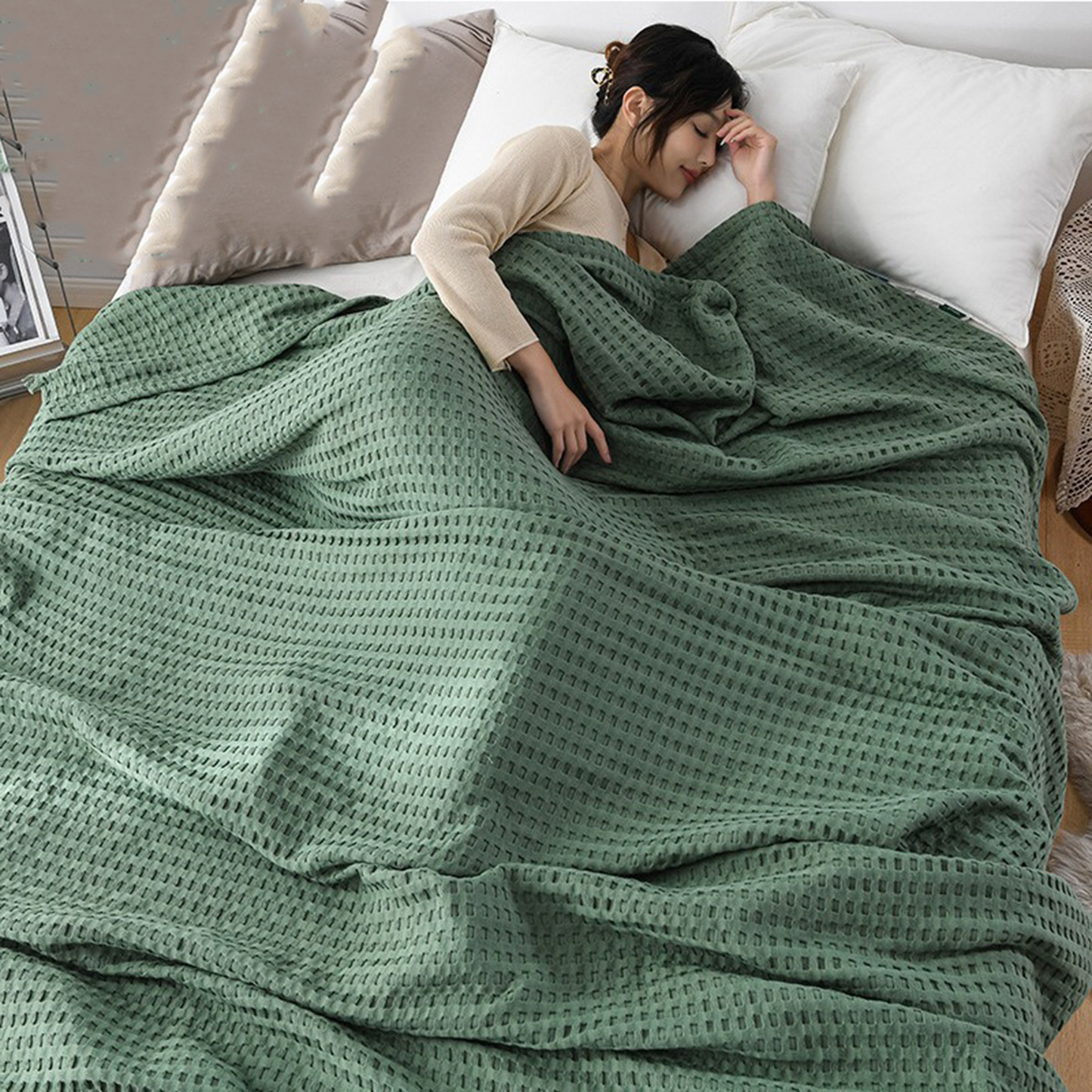 🔥SELLING FAST! 🎋Bamboo Waffle Cooling Blanket