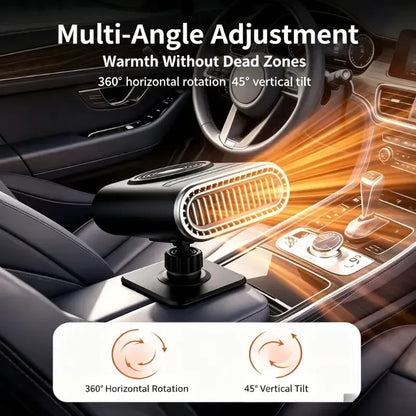 🚗 12V Portable Car Heater ❄️ 360° Rotatable Windshield Defroster & Defogger