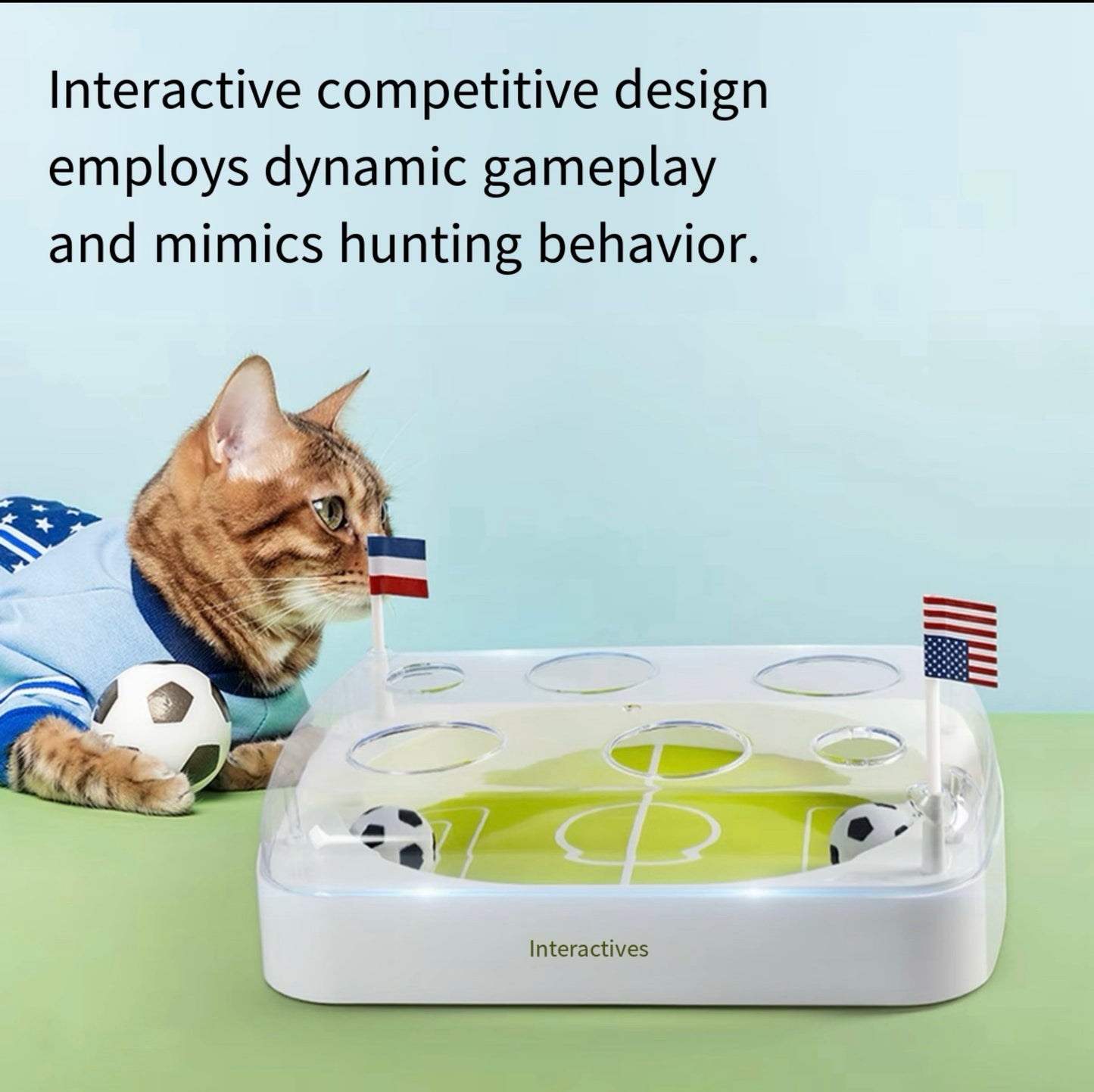 Interactive Smart Soccer Cat Toy with Motion Sensor & LED Lights – USB Rechargeable Cat Entertainment Game