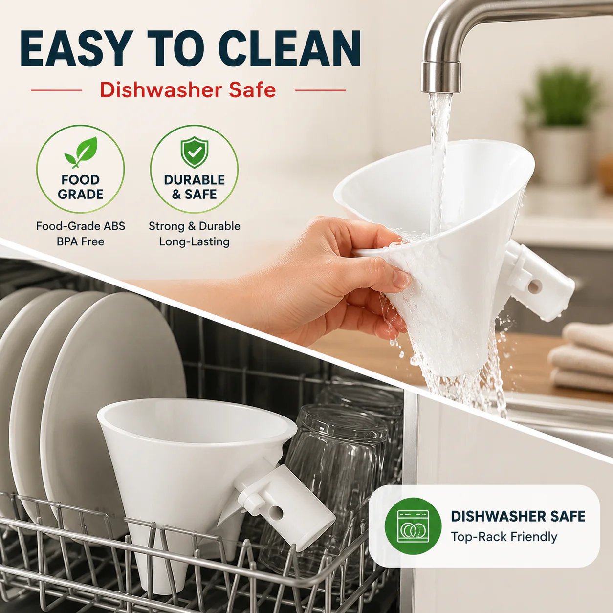 2 PCS 🥣 No-Mess Stand Mixer Pouring Funnel – Perfect Fit for KitchenAid Tilt-Head Mixers