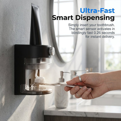 Wall-mounted automatic toothpaste dispenser, suitable for both children and adults.