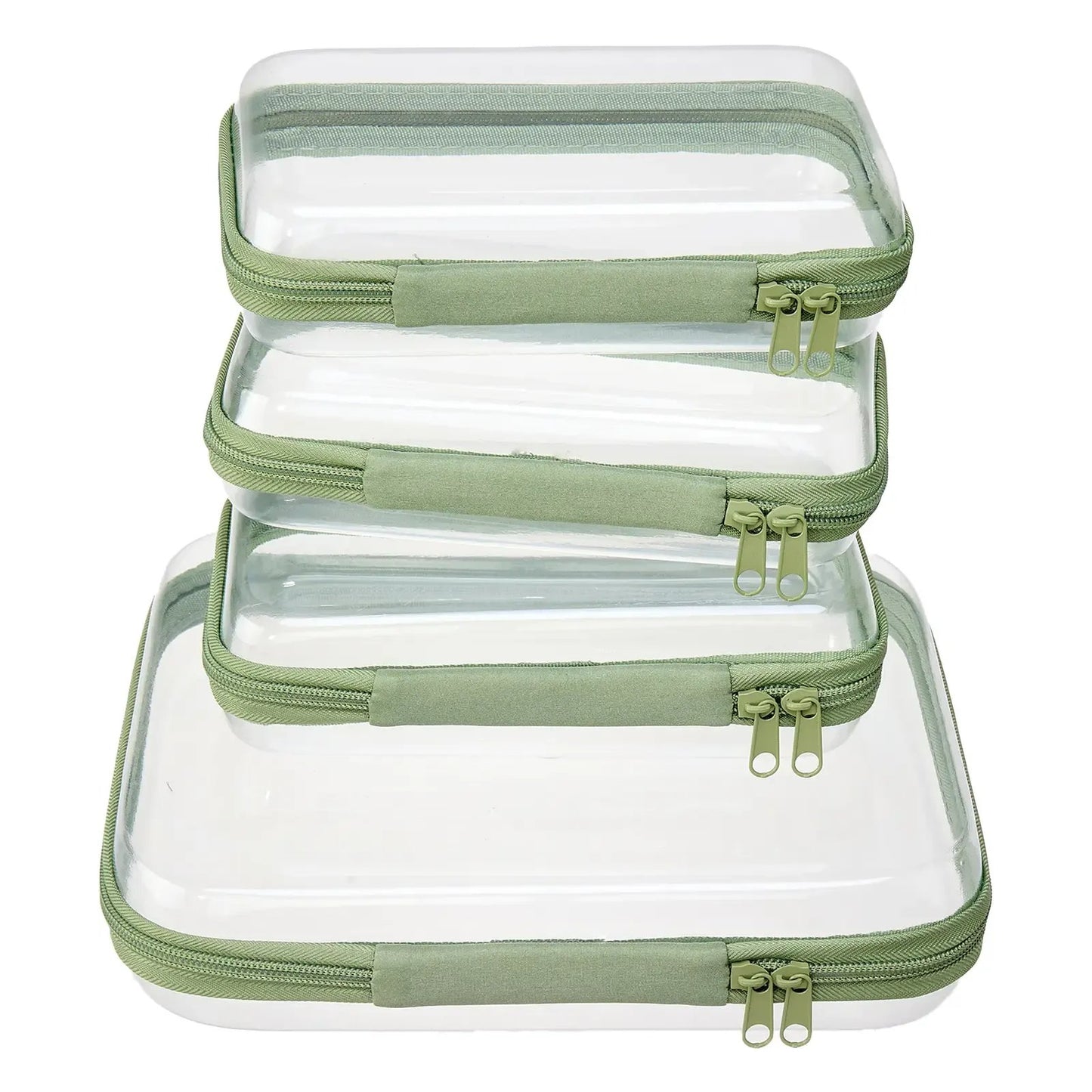 🌟Clear Organizer Storage Box 🌟4PCS Clear Hard Zipper Case PVC Plastic Clear Storage Containers