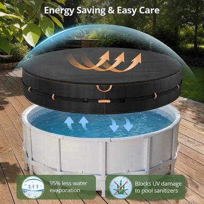 Round Pool Cover with Reflective Strips