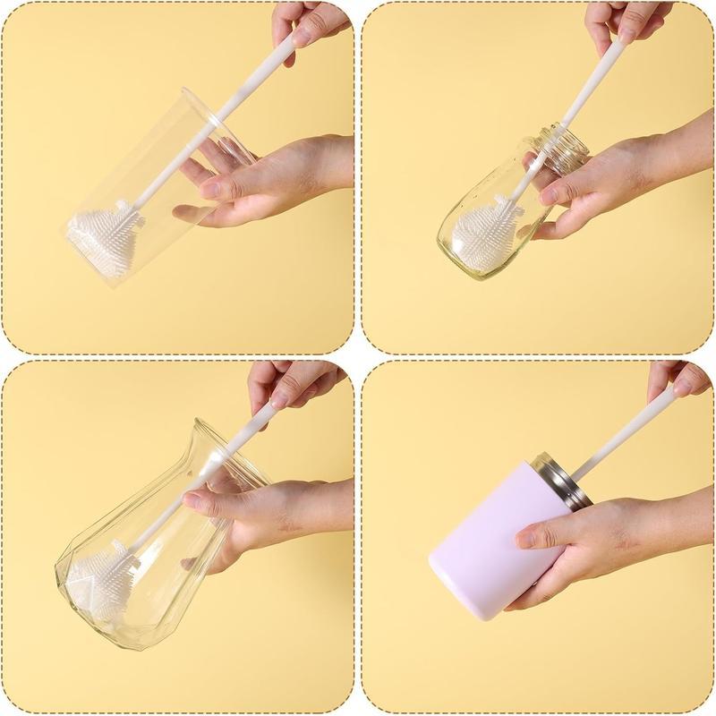✨2-Pack 360° Silicone Bottle Cleaning Brush with Long Handle