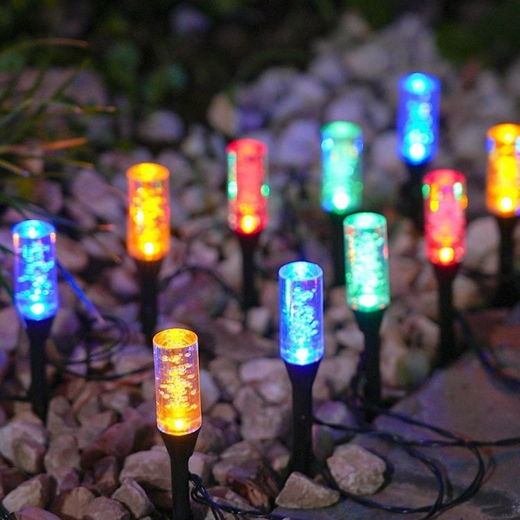 2026 Hot Sale💙 20-Pack Blue Bubble Solar Garden Stake Lights