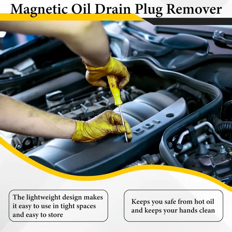 🏆55K+ SOLD🚘Strong Magnetic Drain Plug Removal Tool