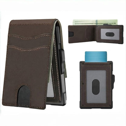 💳Wallet for Men - Pop Up Case, Cash Slot, and Credit Card Slot - Slim Aluminum Wallet with RFID Blocking