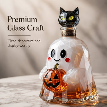 🔥HOT SALE🔥Ghost Pumpkin Halloween Decanter 🎃 Spooky Glass Whiskey Bottle