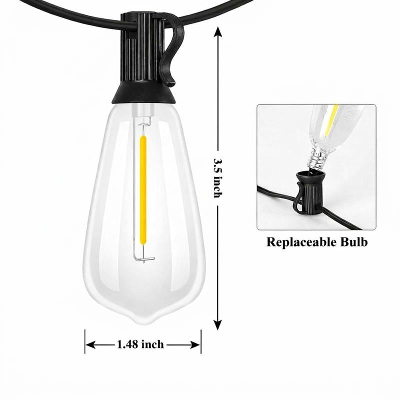 5M Solar String Lights, Light Sensor Activated (Day Charge/Night Auto On), Waterproof & Shatterproof, 8 Modes with Dusk to Dawn and Dimmable