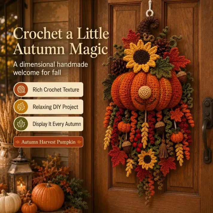 🧶 DIY Seasonal Crochet Door Hanger Kit – 6 Handmade Holiday Designs for Year-Round Home Decor