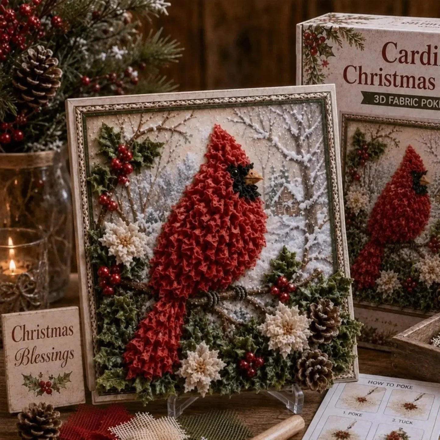 ✨Hot 30% OFF🌹🎄 3D Christmas Fabric Poke Art Kit
