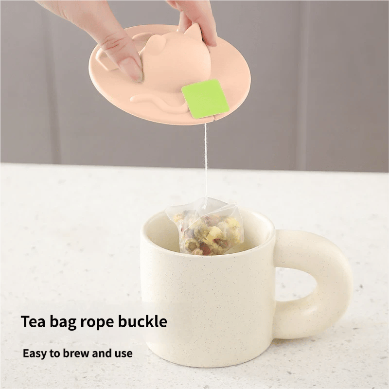 🎉🍵Universal Food-Grade Silicone Mug Lid (Cat Design)🐱