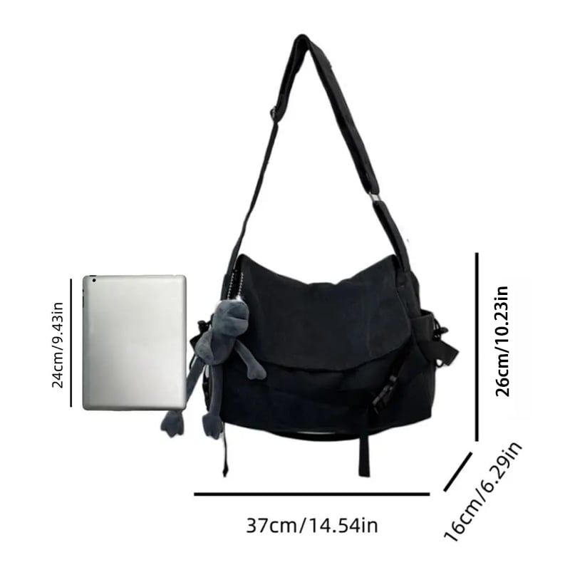 🔥 Last Day Limited Time Promotion🔥Men's Plain Canvas Crossbody Bag with Frog