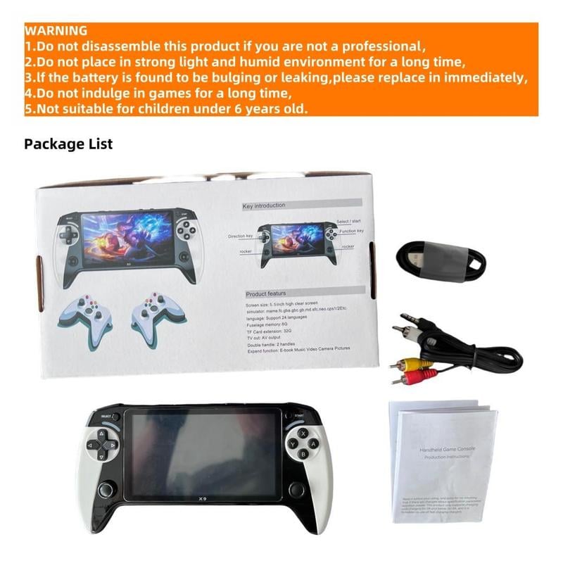 🔥49% OFF 5.5 Inch Screen Handheld Game Console
