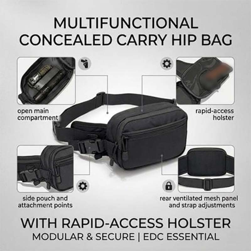 ⚡Hot Sales 49% OFF🔥Multifunctional Concealed Carry Hip Bag with Rapid-Access Holster