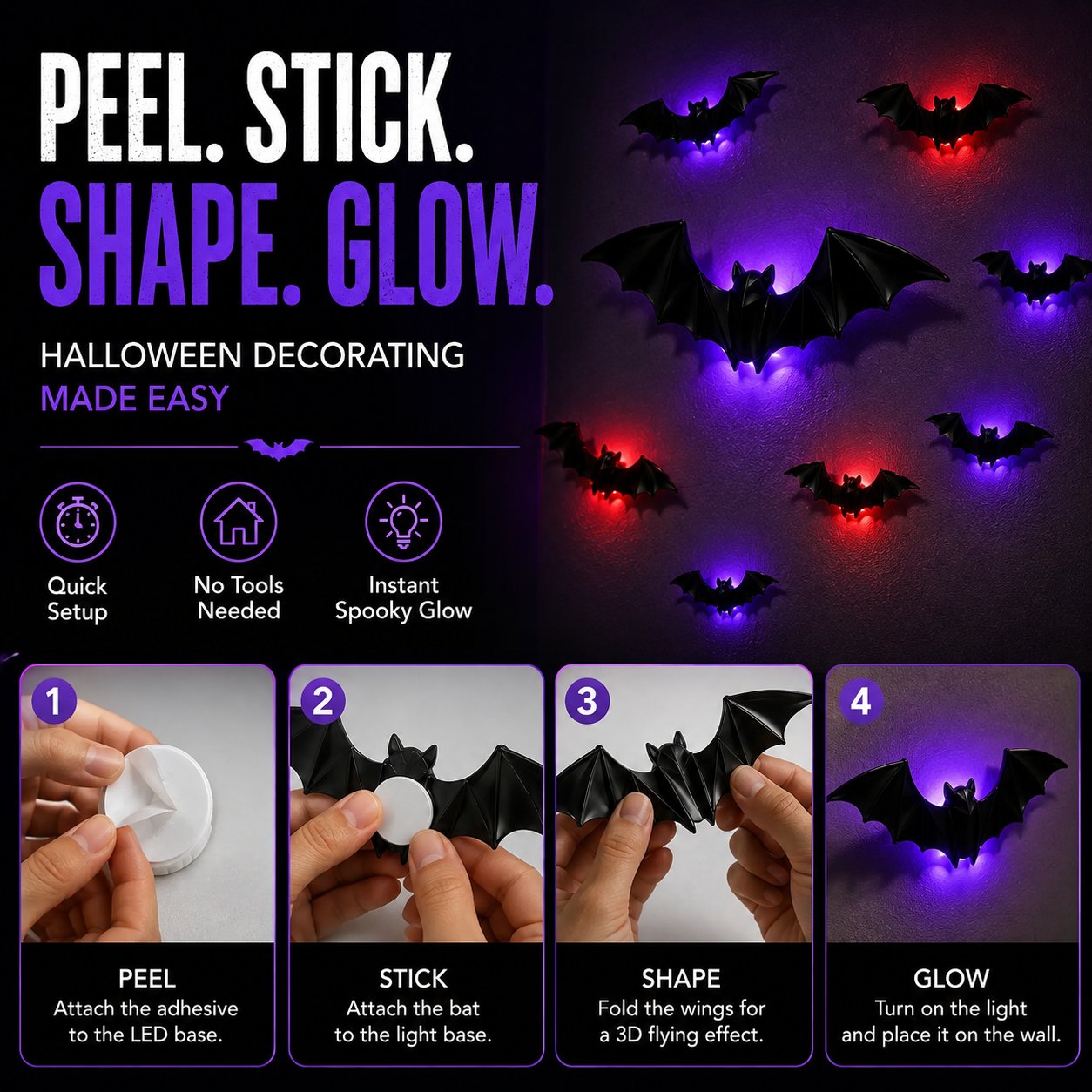 🦇 Halloween Sale: 3D LED Flying Bat Wall Decor – Create a Spooky Atmosphere in Minutes