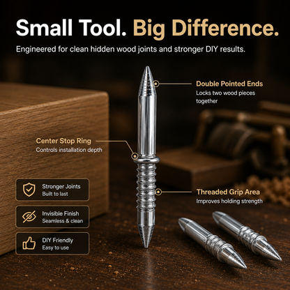 🔨Invisible Double Head Wood Joint Nails | Hidden Connector Pins for DIY Furniture Repair & Woodworking