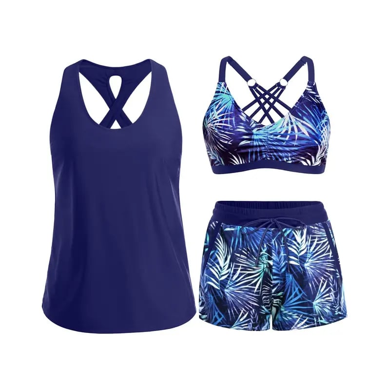 🏖️SUMMER SALE 49% OFF 🔥Aqua Eve Three Piece Tankini with Shorts🩱