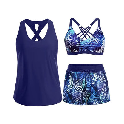 🏖️SUMMER SALE 49% OFF 🔥Aqua Eve Three Piece Tankini with Shorts🩱