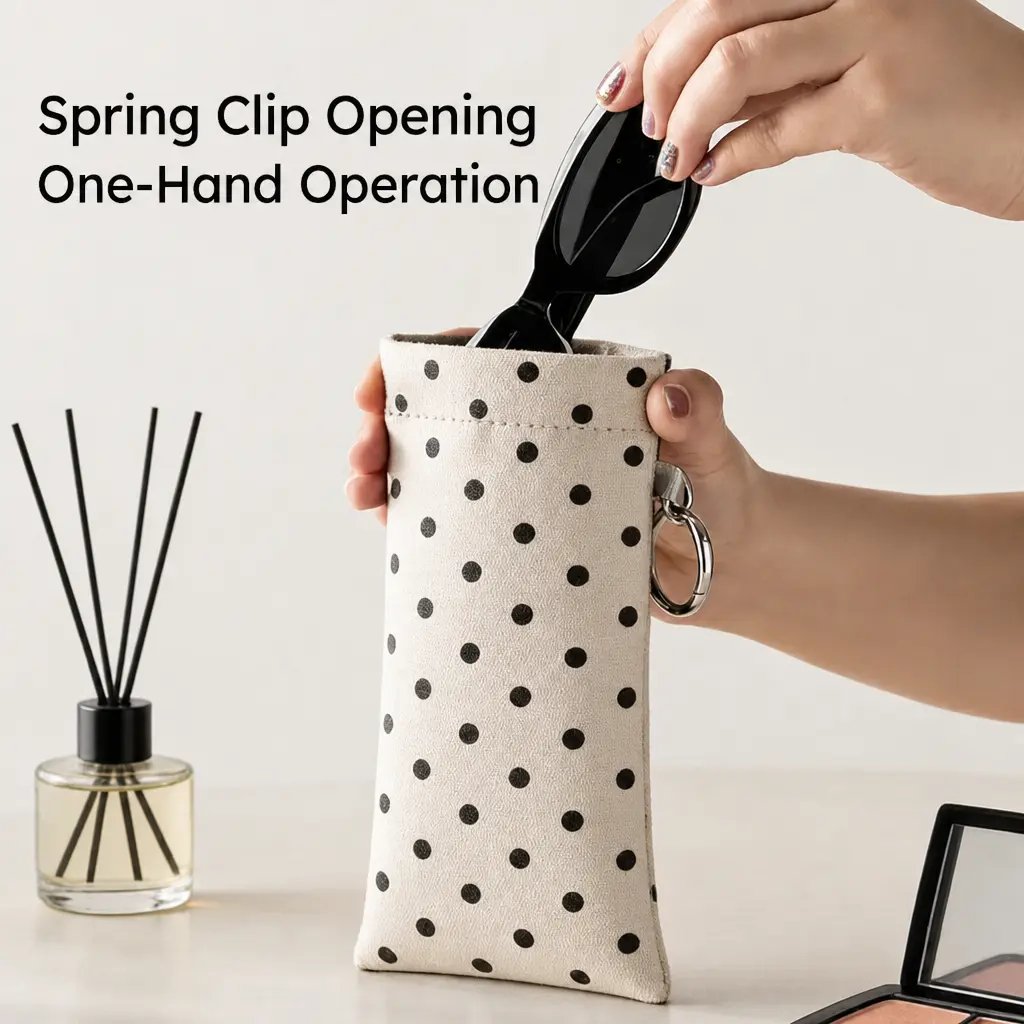 💥Buy 1 get 1 free 🔥Soft PU Leather Sunglasses Pouch Elastic Opening Eyeglasses Bag