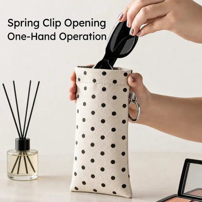 💥Buy 1 get 1 free 🔥Soft PU Leather Sunglasses Pouch Elastic Opening Eyeglasses Bag