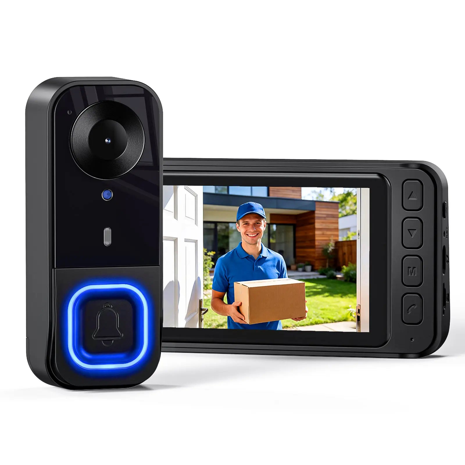 Wireless video doorbell with indoor monitor