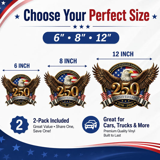 250th Anniversary USA Car Decal Sticker