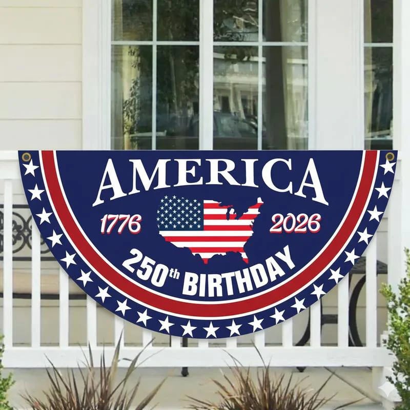 🔥49% OFF Today Only - America 250th Birthday Semicircular Flag Banner