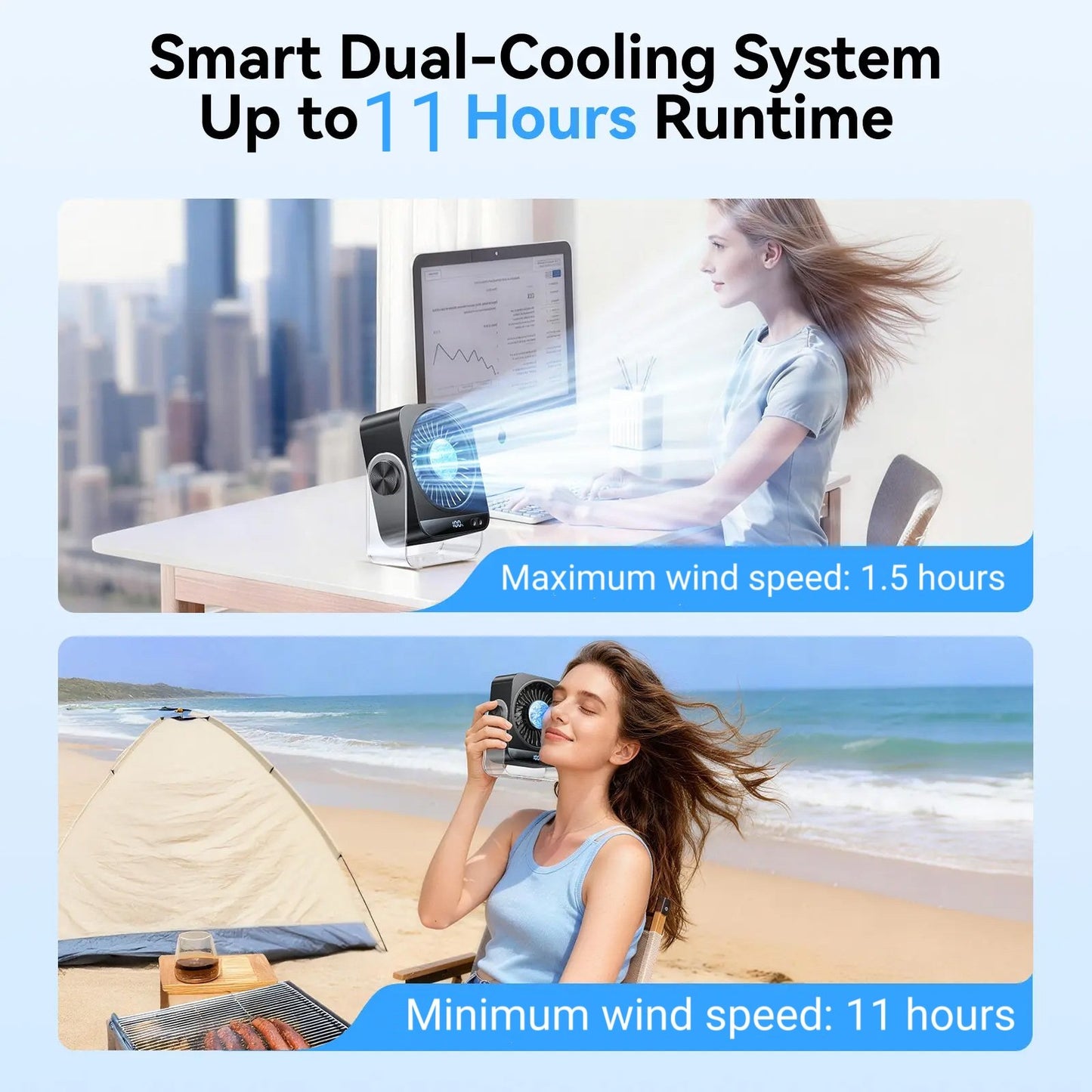 💨Desk Cooling Fan for Bedroom-199 Speed Turbo Airflow, Digital Display Quiet Table Fan