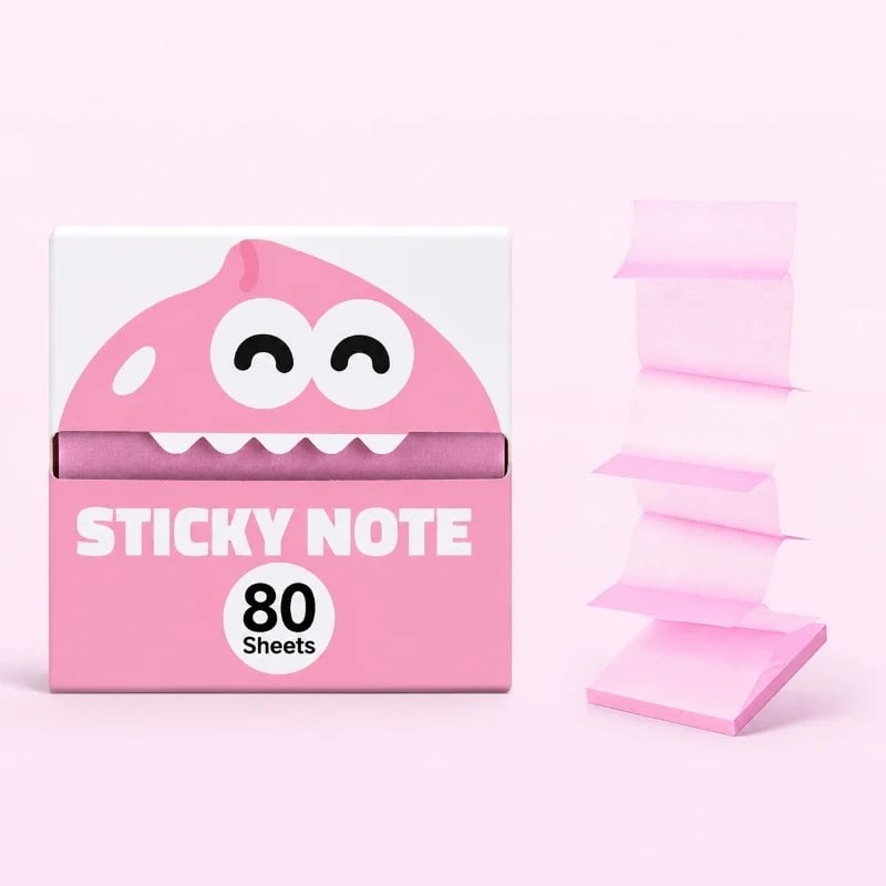 Transparent Pull-Out Sticky Notes (12 Boxes, 960 Sheets Total)