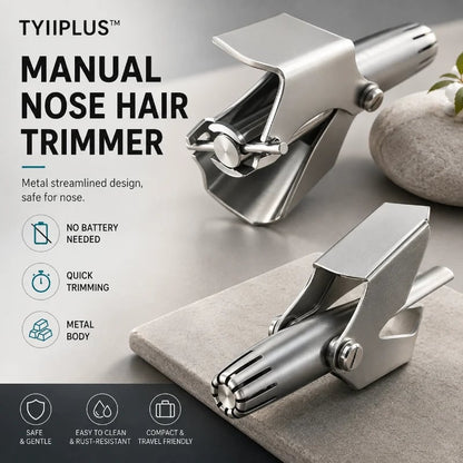 💥Buy 1 get 1 free 🔥Manual Nose Hair Trimmer – Stainless Steel 360° Trimmer, Waterproof & No Battery Required