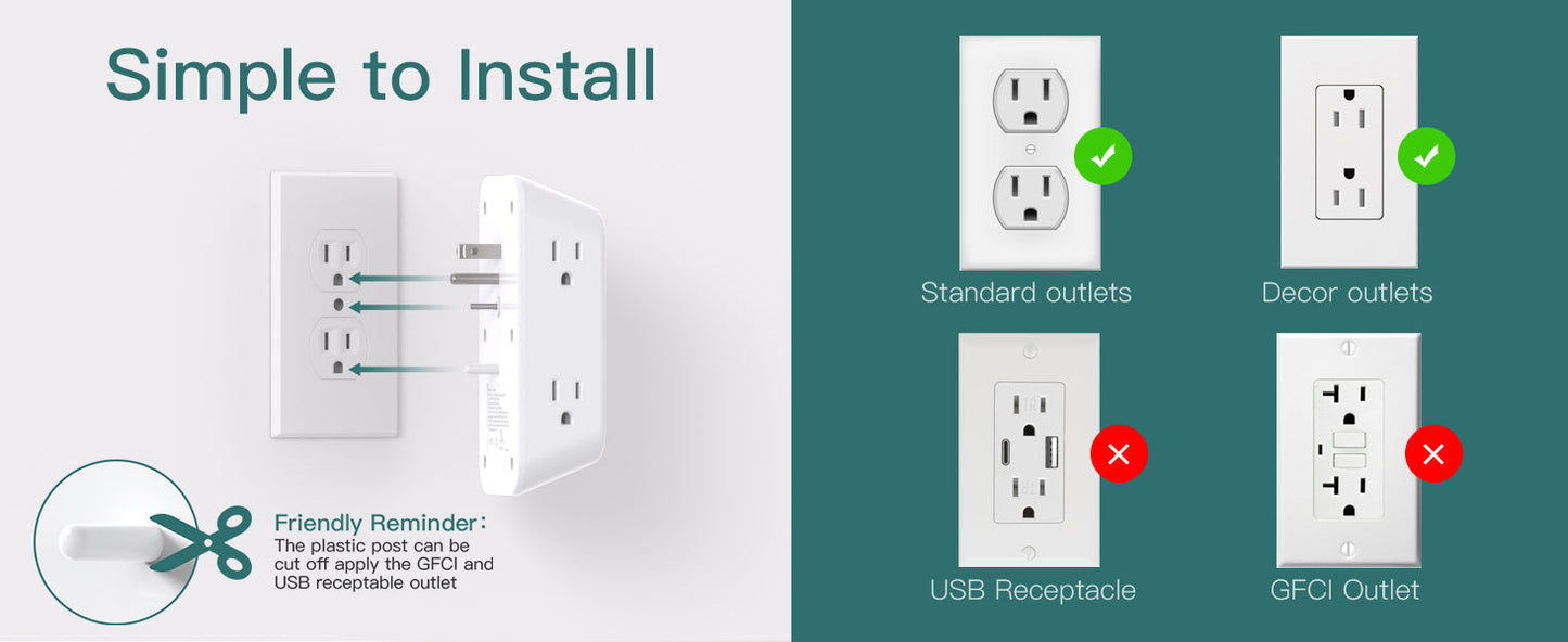 🔥 Multi Plug Outlet Extender | USB Charger