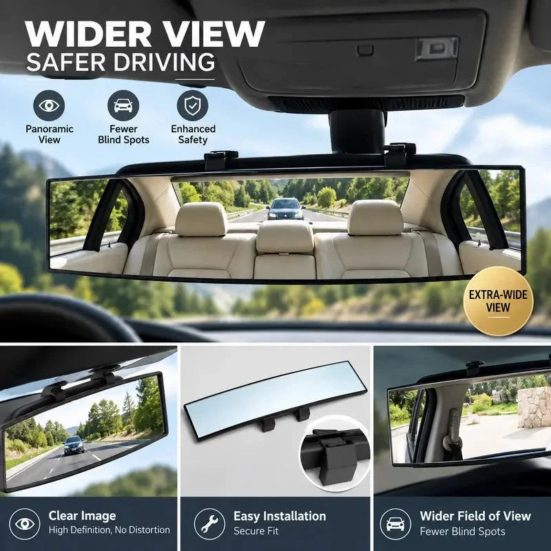 HD Convex PanoramicRearview Mirror, Clip-OnCar Interior Mirro