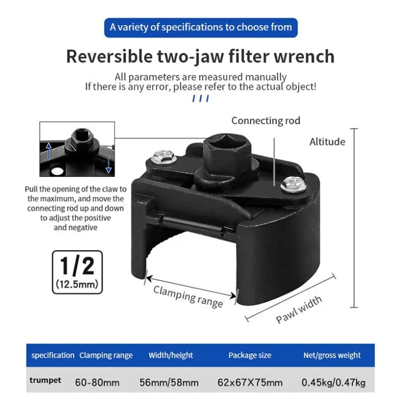 🎉🔧 Adjustable Oil Filter Wrench